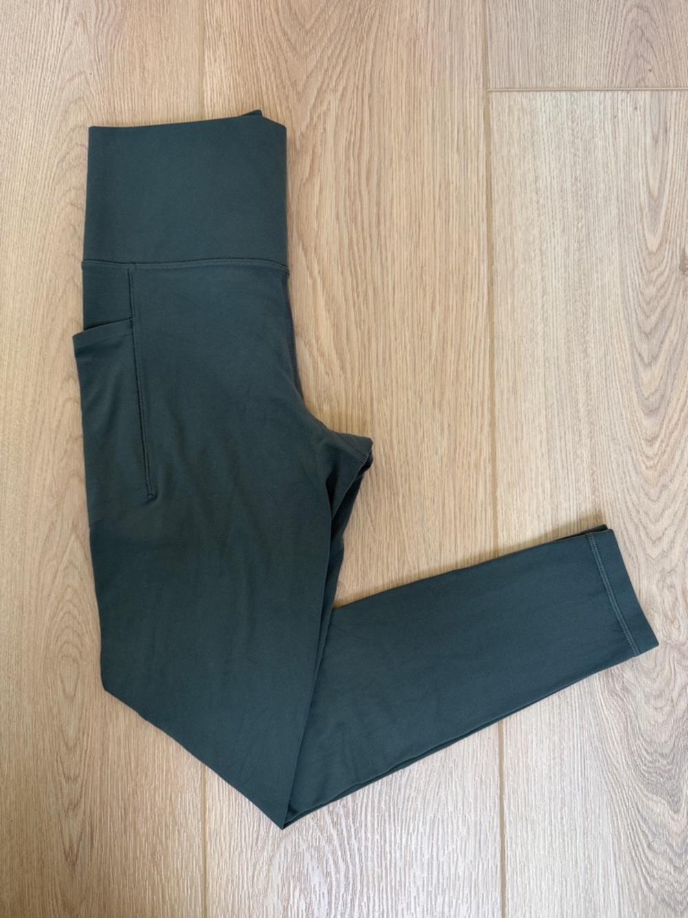 Athleta Salutation Stash Pocket High Rise Leggings Teal Powervita Yoga S